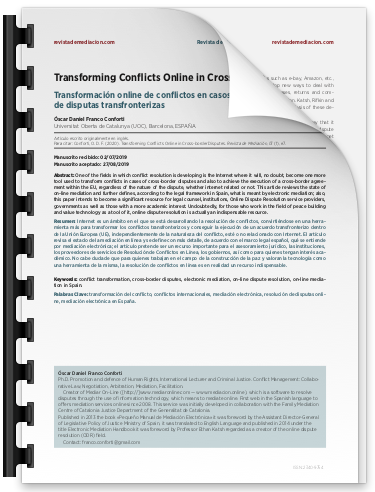 Transforming Conflicts Online in Cross-border Disputes